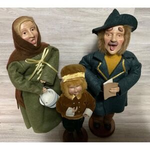 VINTAGE CHRISTMAS CAROLERS SET OF 3 Woman Man Child